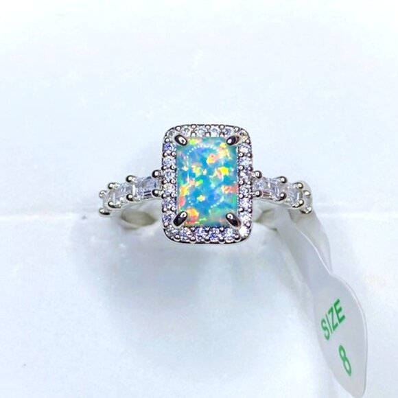 Bomb Party Jewelry - Green Fire Opal Ring RBP6594 Always the Romantic Size 8
